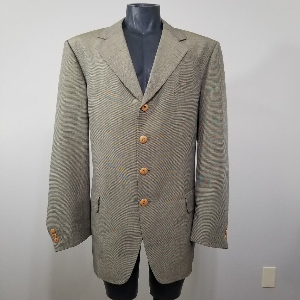 Versace Couture Blazer Sport Coat Suit Jacket 44 Vintage Wool Silk Four Button
